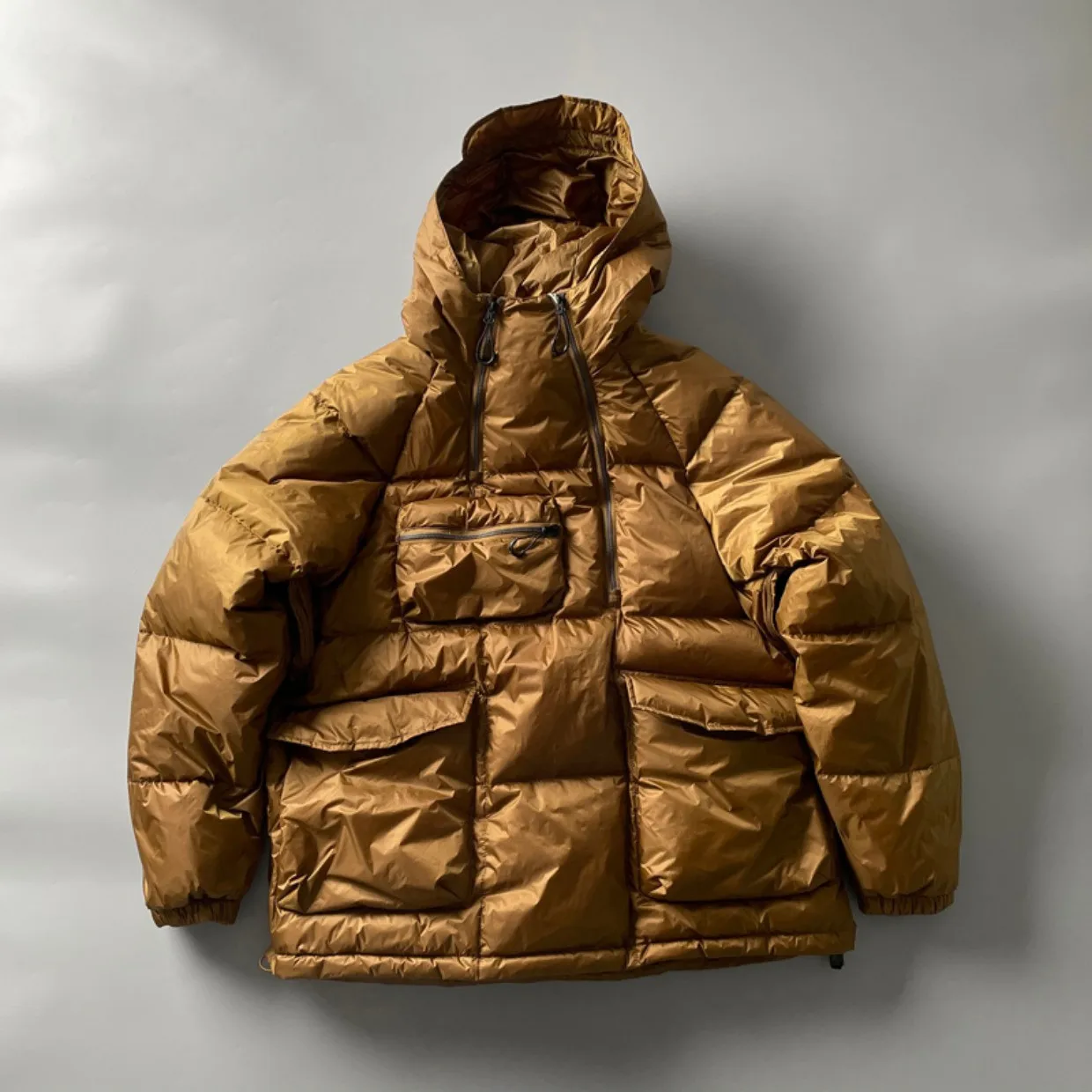Winter Down Jacket with Multiple Pockets Work Clothes Hoodies Three Proof Stormsuit Outdoor Trekking Camping Ski Student Coat
