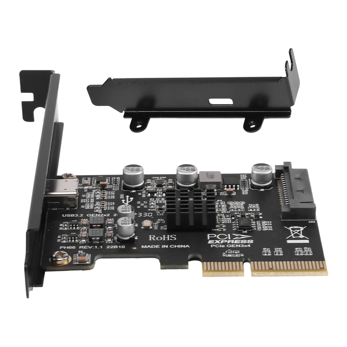 Windows 8/10/Linux용 최신 USB PCIE 카드 유형 C PCI-Express 4X - USB 3.2 Gen 2X2(20Gbps) ASM3242 칩셋