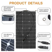 Panneau solaire flexible monocristallin en silicium PowMr 100W 18V, étanche, ultra fin et léger, en PET et EVA, pour système solaire, camping-car, bateau, camping, alimentation hors réseau 5