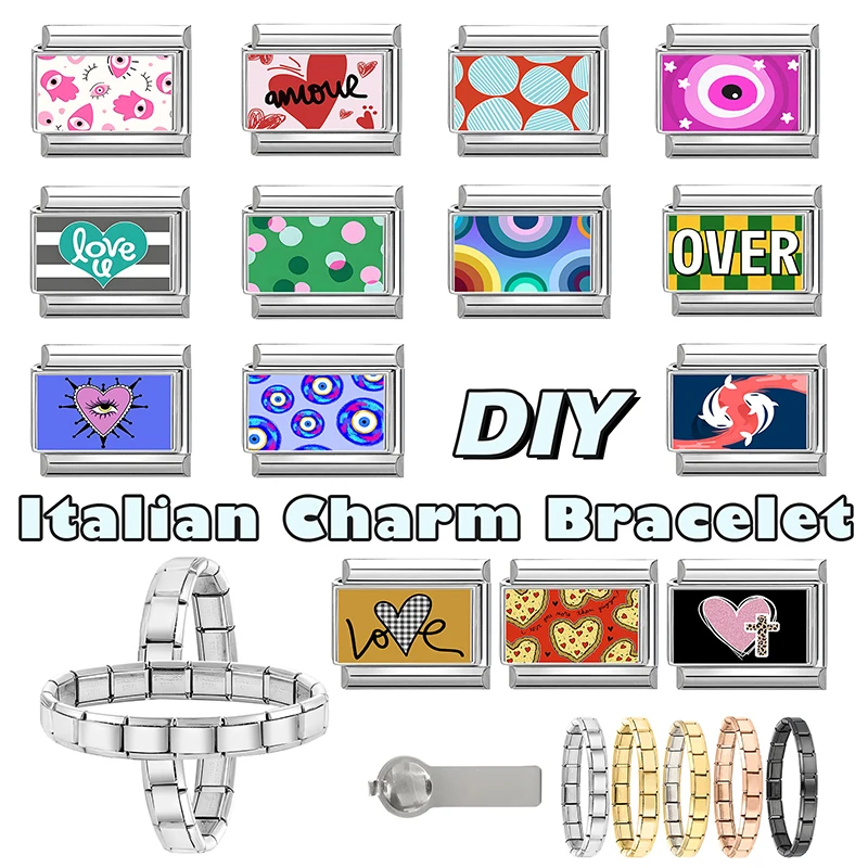 Y2K Punk Design Stainless Steel Links Bracelet Couple DIY Making