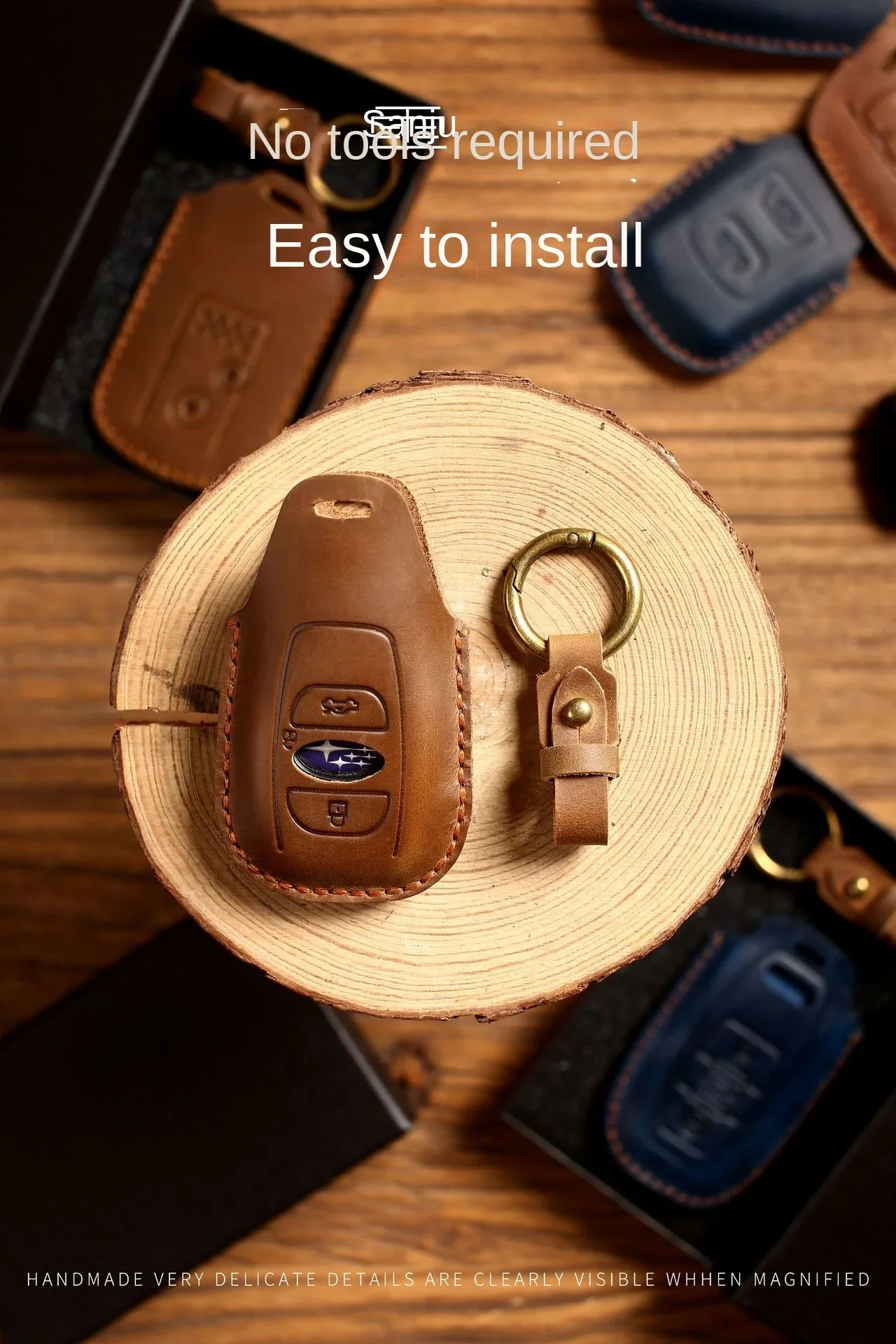 Leder Auto Schlüssel Abdeckung für Subaru Legacy XV Forester Outback BRZ SIT Zubehör Auto Remote Key Shell Fall Schutz Abdeckungen – Detail 5