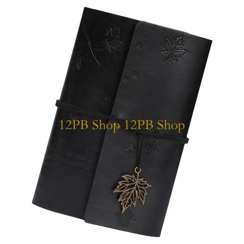 12PB A 6 PU 가죽 노트 여행용 노트 레트로 메이플 리프 노트 저널 노트 일기 메모장 쓰기용