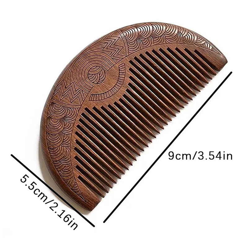 Pocket Wooden Comb Natural Black Gold Sandalwood Super Wide Tooth Wood Combs No Static Lice Beard Comb Hair Styling 6