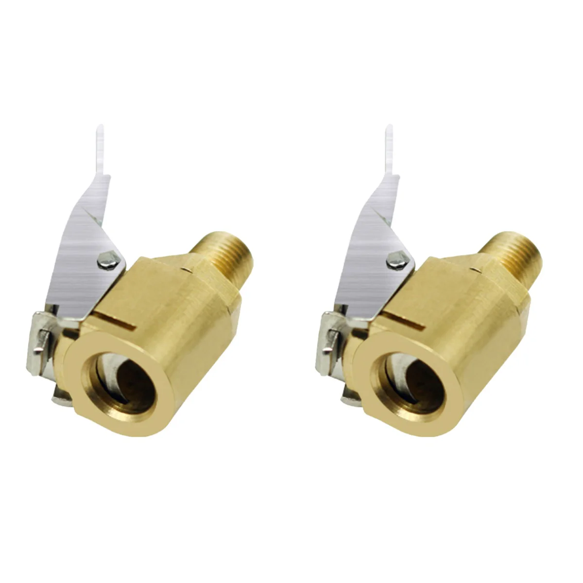 

2pcs Adapter Air Pump Road Bike Tire Gas Tube Tool Gas Nozzle Air Conversion Head Converter (Golden)