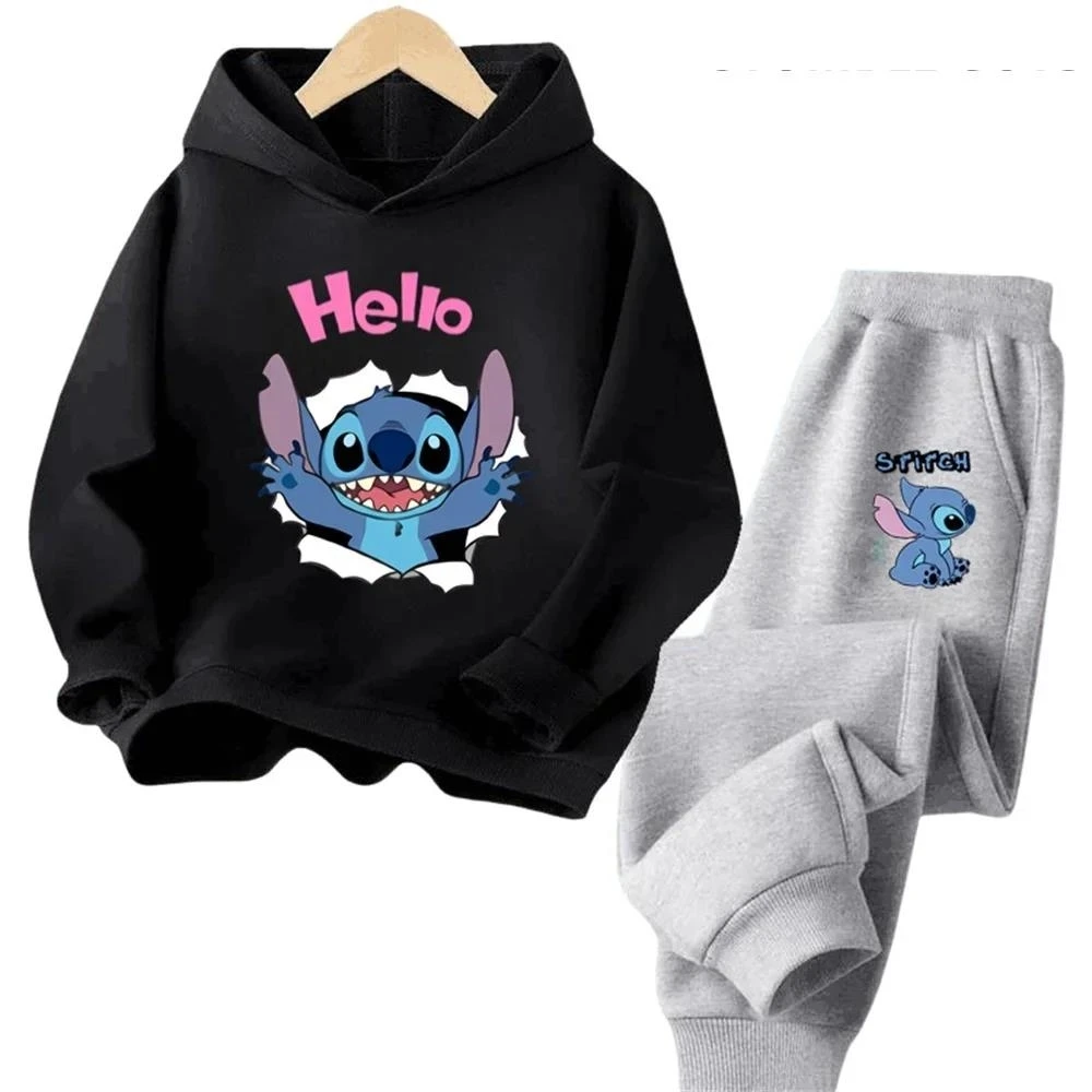 thumbnail image 1 of Conjunto de sudadera con capucha de Stitch Kawaii, sudadera de manga larga para bebé, sudadera de Stitch de otoño para niño de 3 a 14 años, ropa de calle para niña, 1 of 5