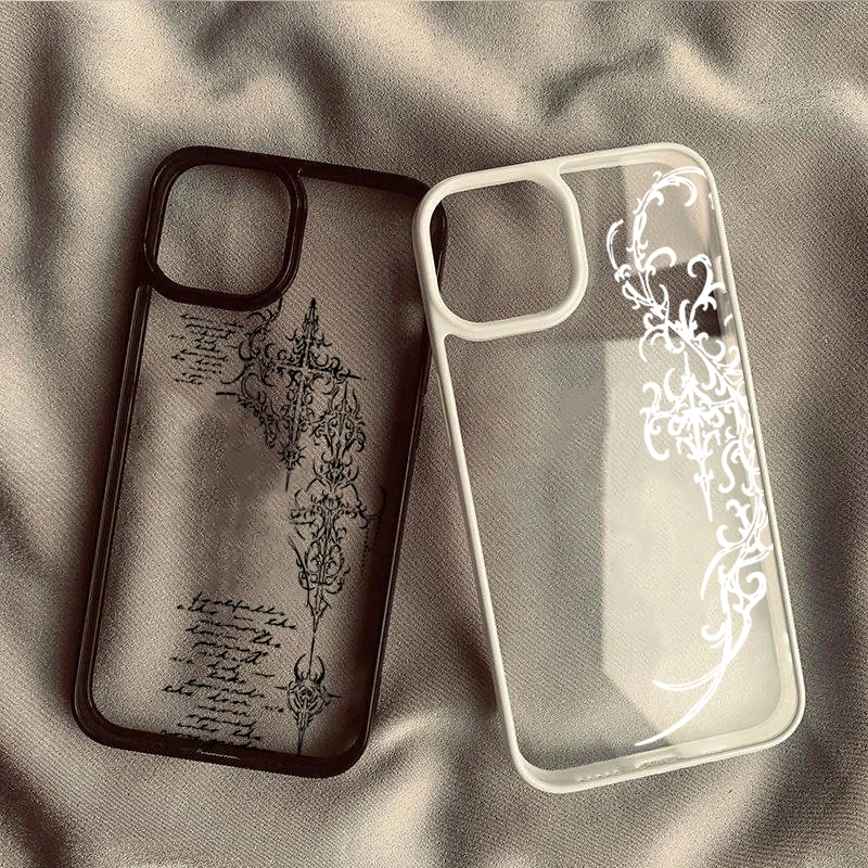 Gothic Cross Vine Transparent Phone Case Cover