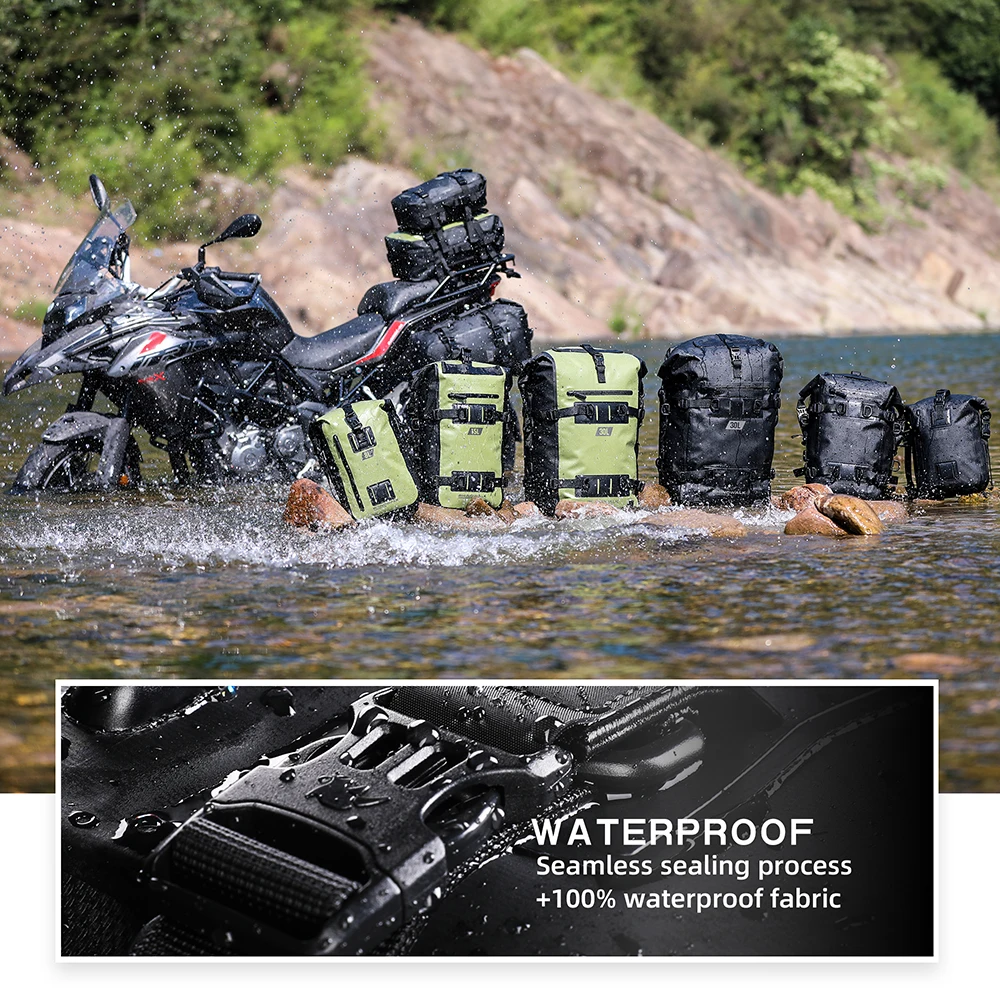 48L/66L Mountain Road Bicycle Trunk Bag Motorcycle Waterproof Tail Bags  Back Seat Bag Travel Motorbike Cycling Sport Luggage