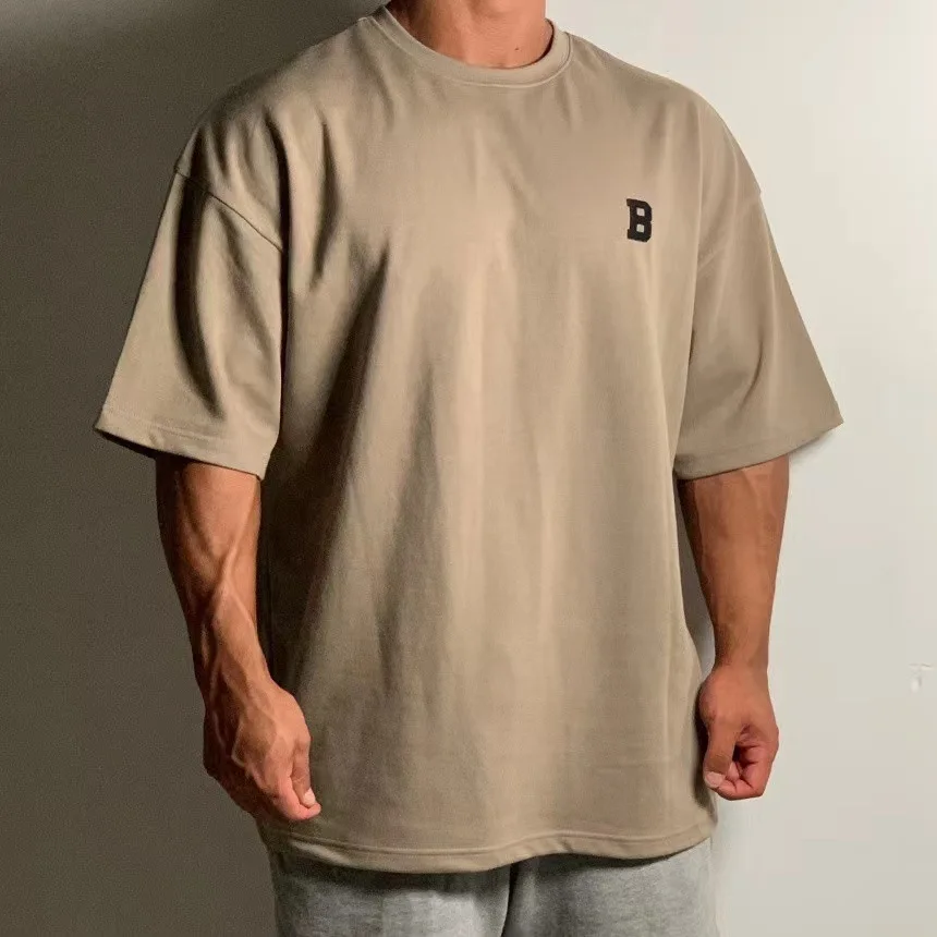 

Men Fitness Workout Skinny Short Sleevet-shirt Male Bodybuilding Sport Tee Shirt Tops Summer Casual Clothing Gym Cotton T Shirt