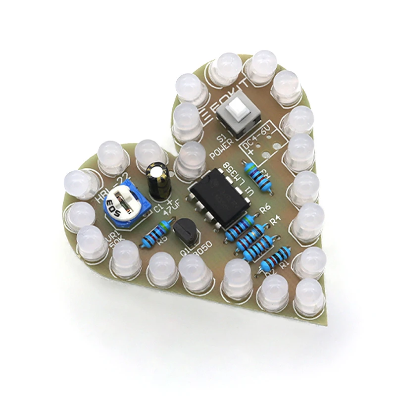 Kit lampada respiratoria a forma di cuore DC 4V-6V Suite LED respiratorio - immagine 5