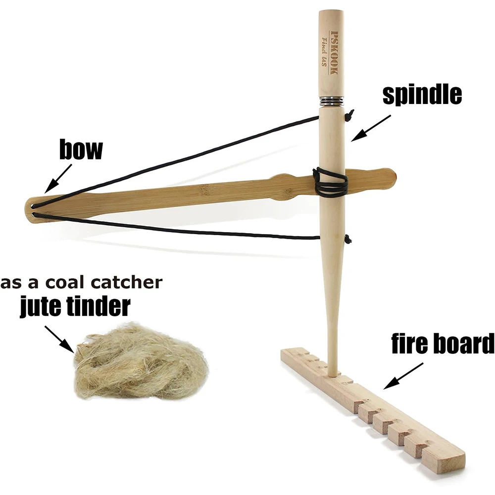Kit Accensione Fuoco Ad Arco Tiiyee - Per Sopravvivenza E Campeggio | Avviatore Fuoco Per Attrito - Foto 13