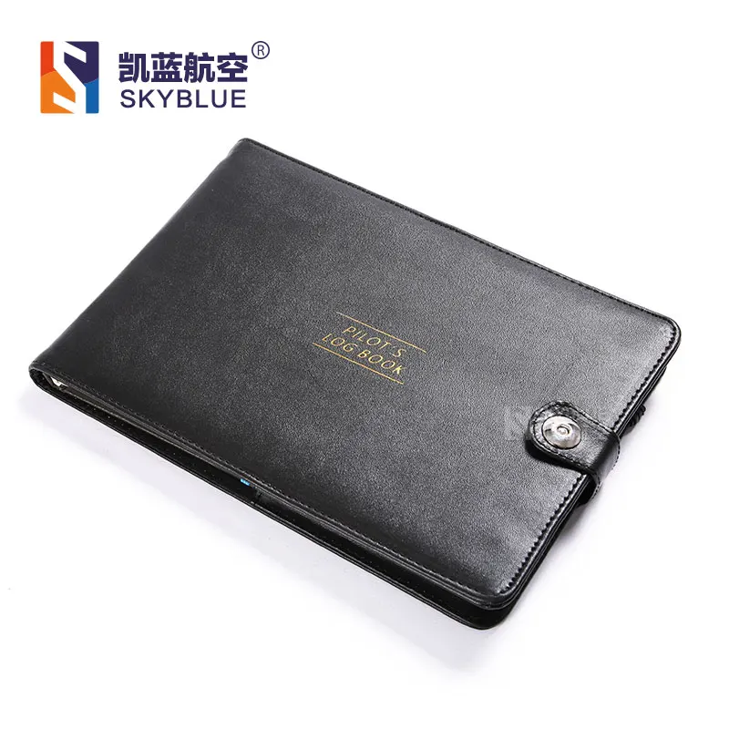 New Cover For Pilot's Log Book Black Protect Case Of Aviator Record