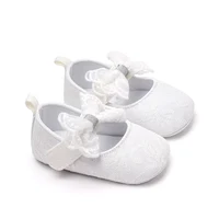 Baby Soft Cotton Shoes Beautiful Lace Bowknot Mary Jane 6 to 12 Month Baby Girl Prewalking Shoes High Quality Soft and Anti-slip 6