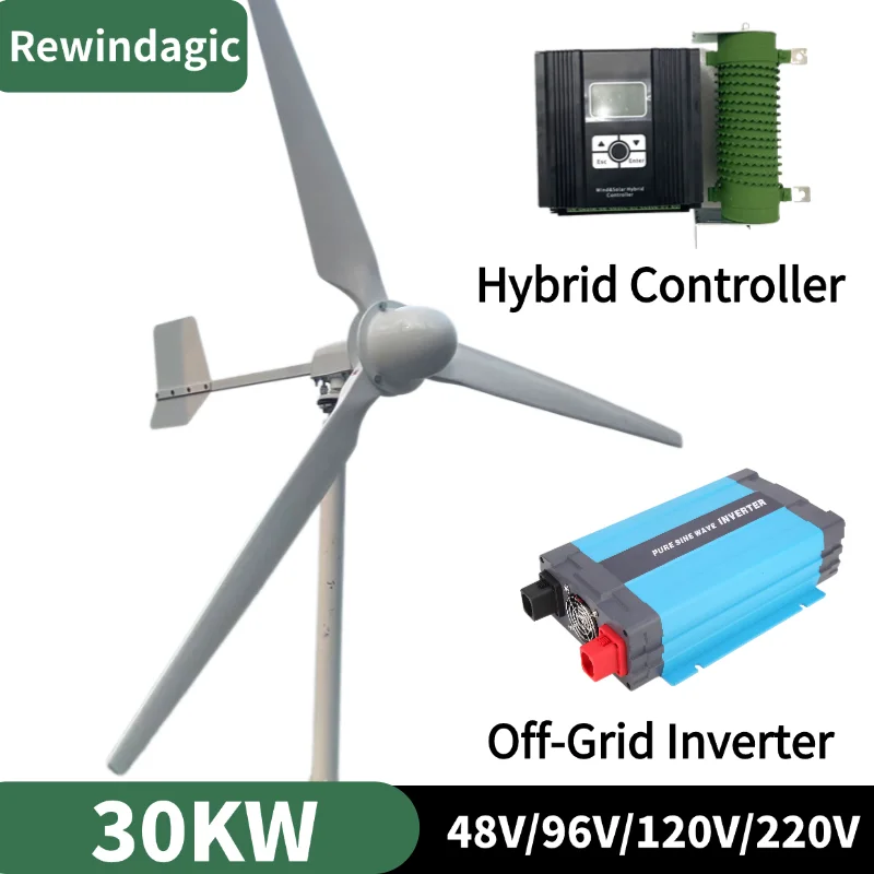 3000W 5KW Horizontal Wind Turbine Generator 12V 24V 48V Free Energy ...