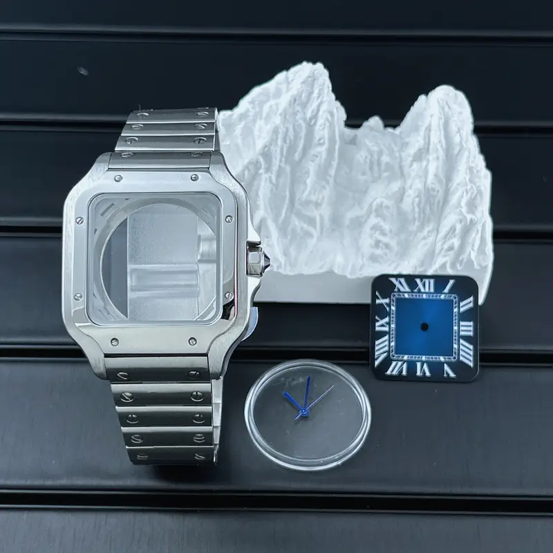 38mm Square Watch Case 316L Steel Strap Watch Repair Modification No Logo 27mm Dial for Sandoz NH36 NH35 NH70 Automatic Movement - Image 20