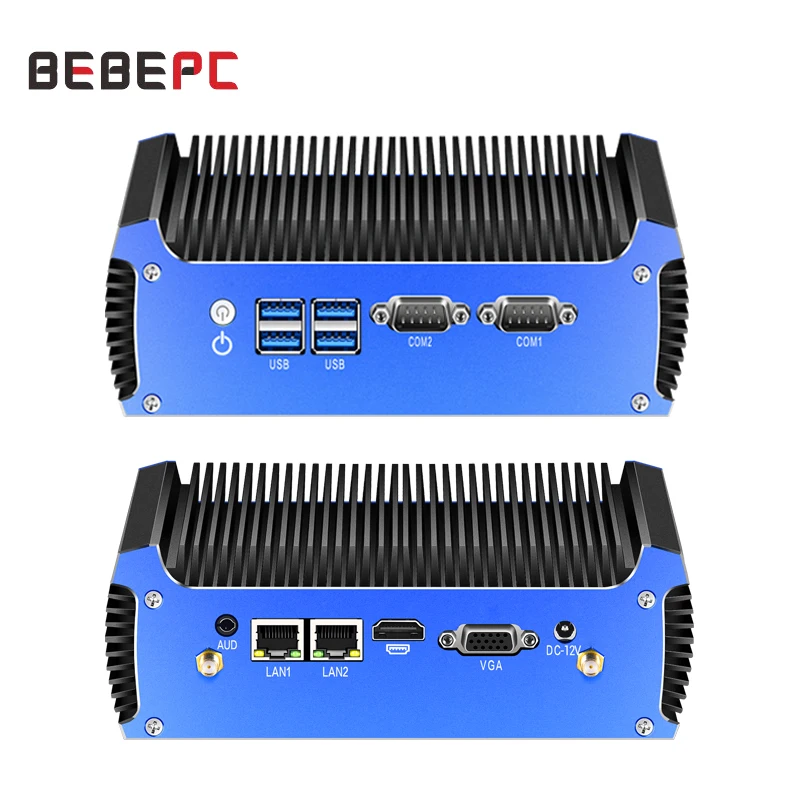 미니 PC 팬리스 듀얼 LAN 코어 i5 5200U i3 5005U 셀러론 2955U 2 * COM DDR3L PC, 와이파이 윈도우 리눅스 우분투 산업용 미니 컴퓨터