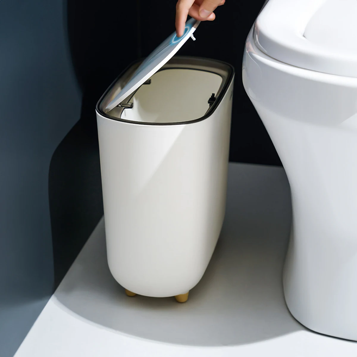 Slim Bathroom Trash Can 4