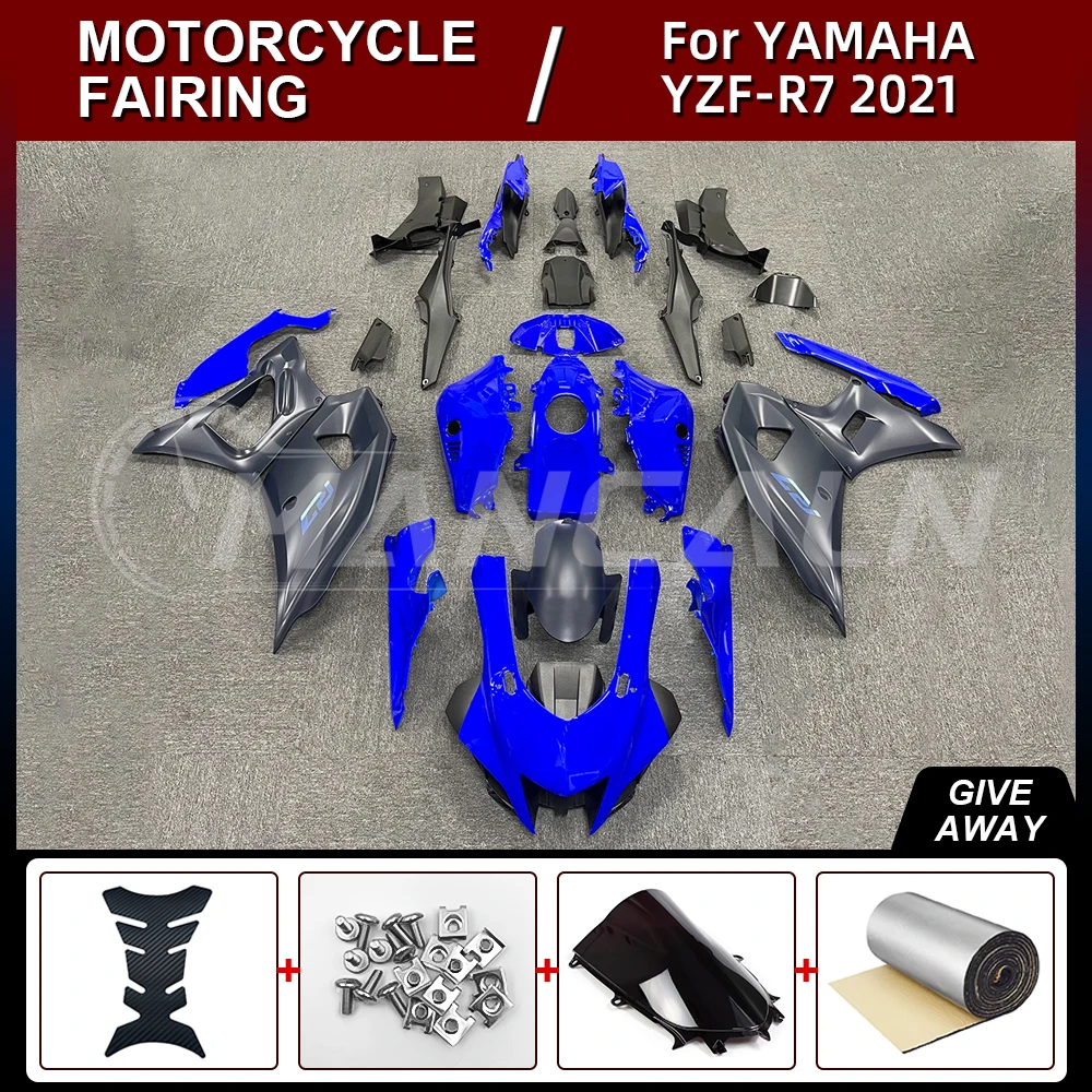Kit Carenatura Moto Per Yamaha Yzf-R7 2021 Kit Carene Complete Carrozzeria Iniezione New Bule Black