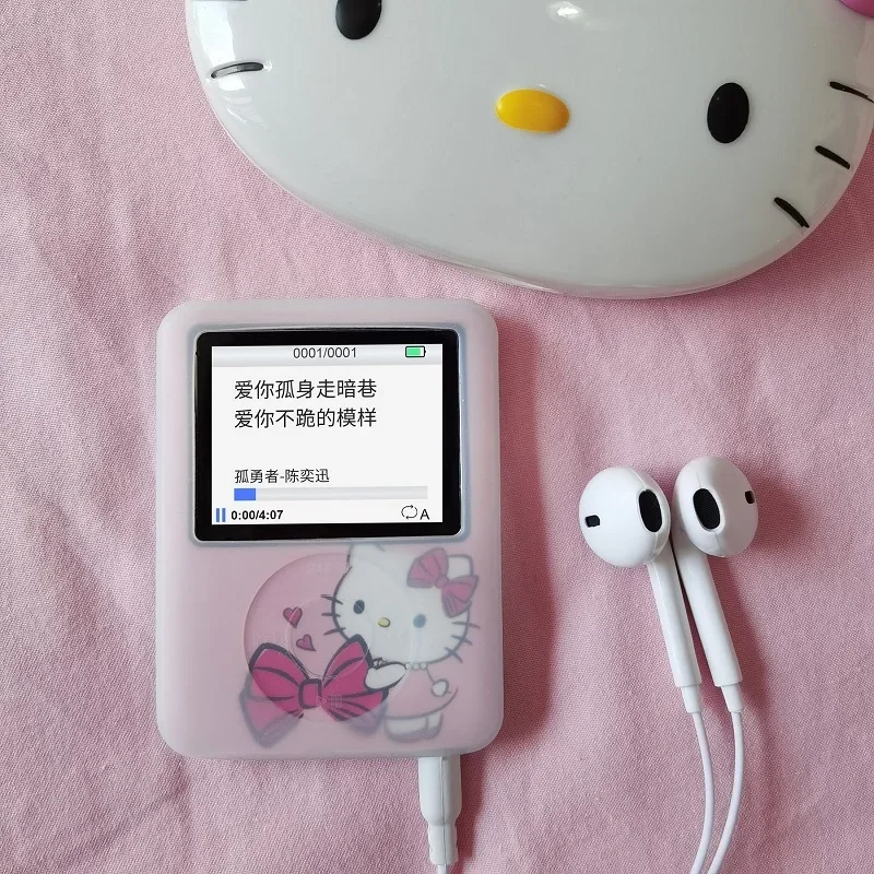 thumbnail image 1 of Sanrio Hello Kitty estudiante Mp3 Anime figura deportes portátil Mini música Walkman Kawaii poner escuchar música regalo, 1 of 5