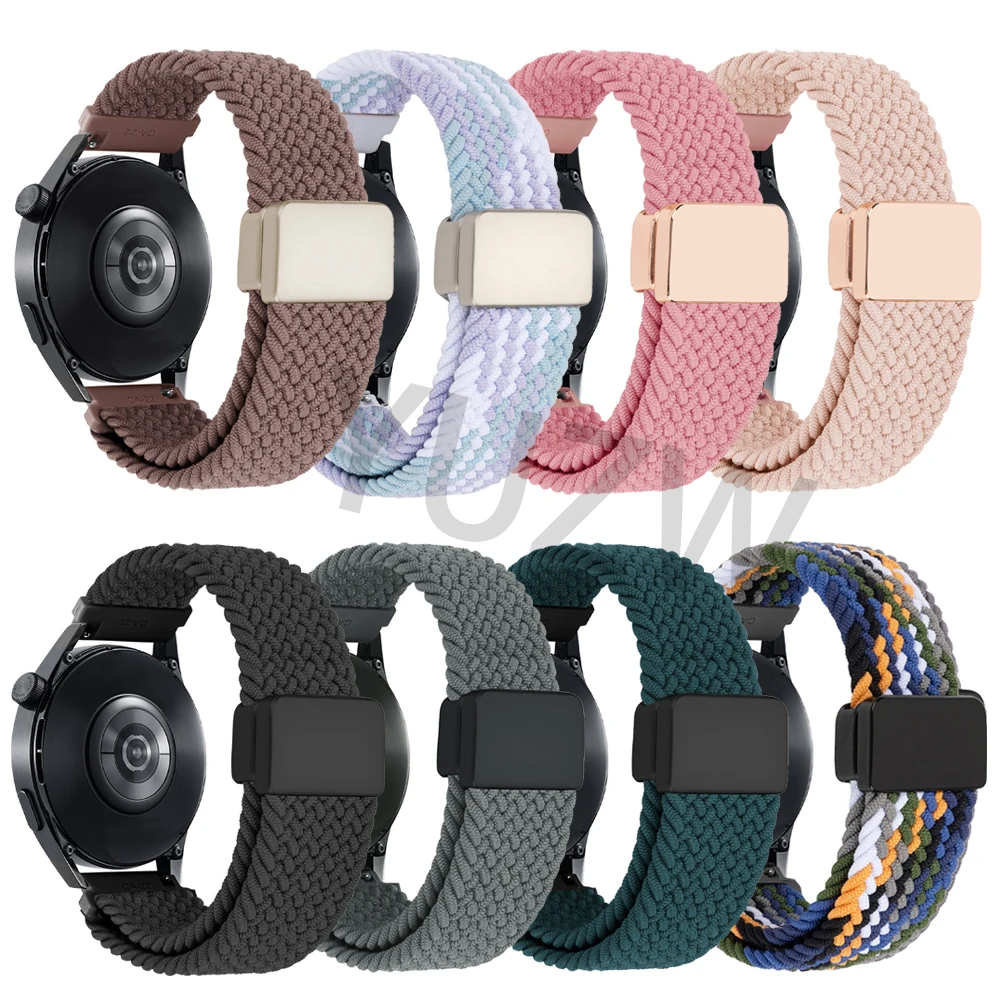 Cinturino Intrecciato Nylon Per Garmin 18 Mm – Elastico Con Chiusura Magnetica, Per Venu 3S/2S, Vivoactive 4S, Forerunner 255S/265S - 5