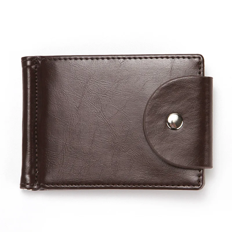 Slim Leather Wallet Coin Bag Money Clip Card Cases Zipper Women Men Pull Type ID Credit Holders Hasp leather bifold wallet money clips wallet id credit card holder
