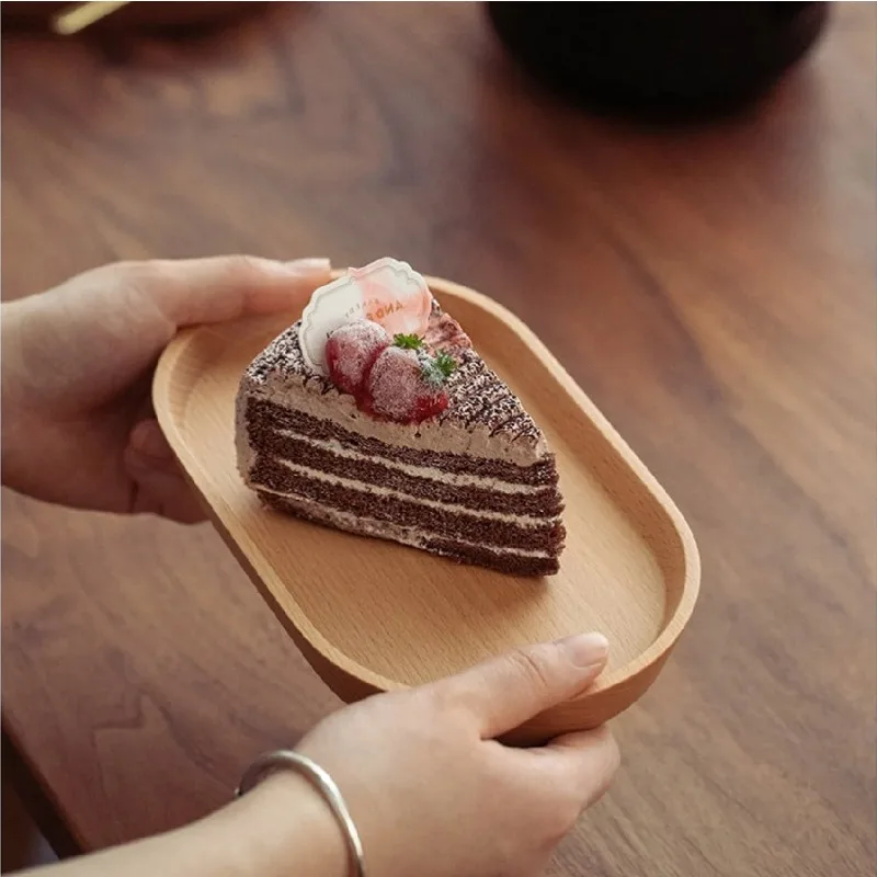 Japanese-Style Wooden Snack Plate for Tableware