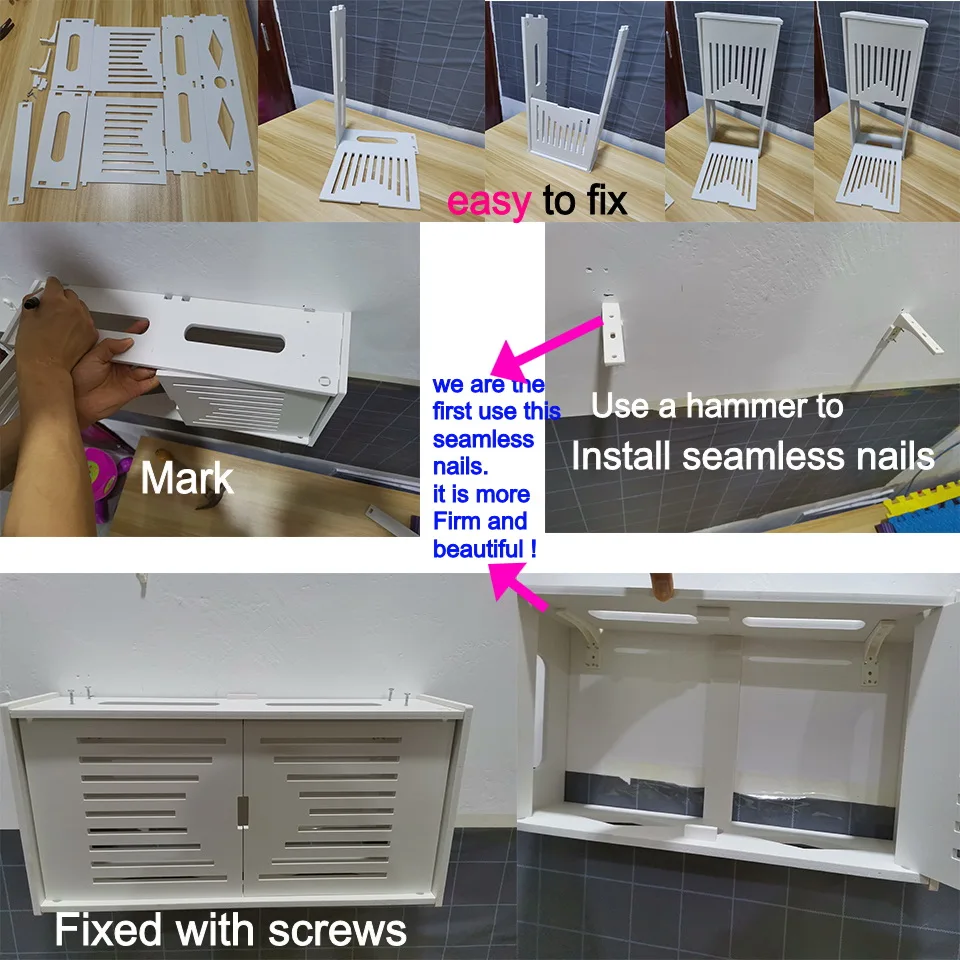 Large Wireless Wifi Router Storage Box with Cable Organizer