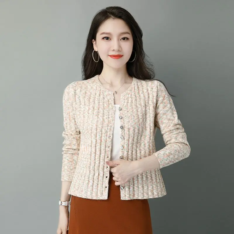 

Cardigan Sweater Female Autumn Product Women Versatile Slim Knitted Women O Neck Cardigan Korean Coat Long Sleeve Sweater Top