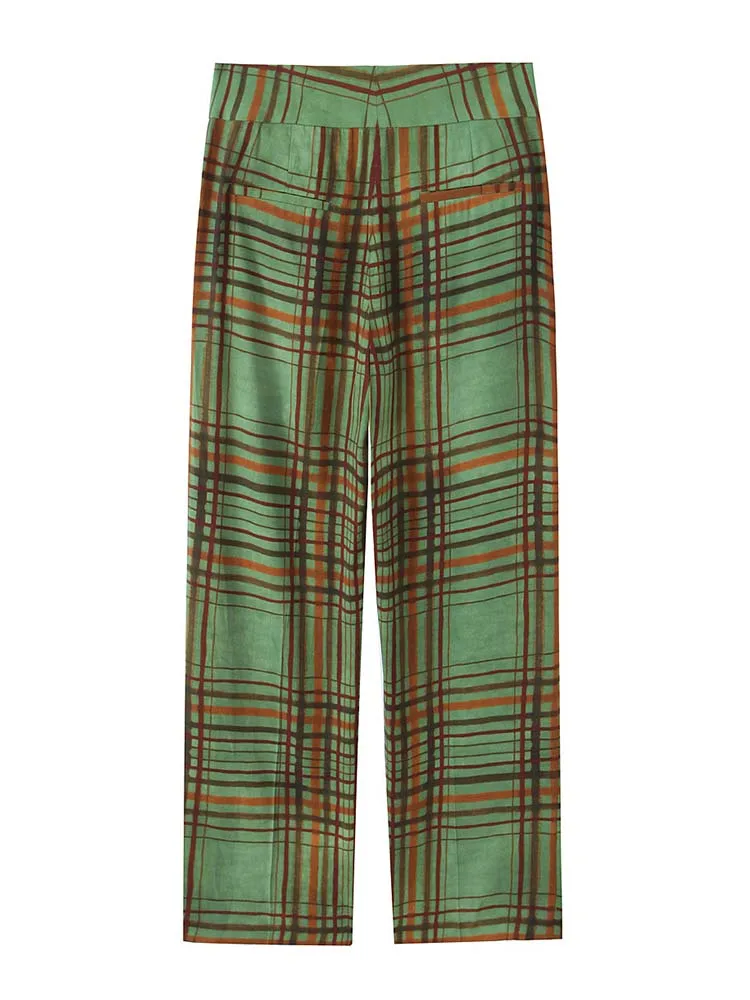 High Waist Pants Two Pieces Sets Women Long Sleeve Fashion Plaid Blazer Coat Trousers Women's Suit 2025 New Woman Outfits