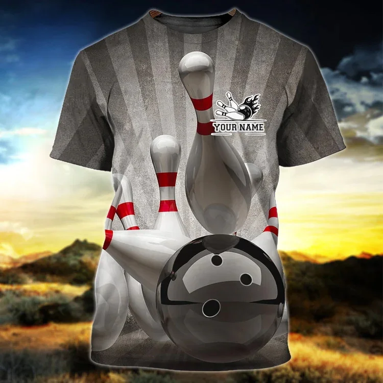 Neueste Sommer Mode männer T-shirt Personalisierte Name Bowling 3D Gedruckt t-shirt Unisex Casual T-shirt Bowling Liebhaber Geschenke DW127 – Detail 31