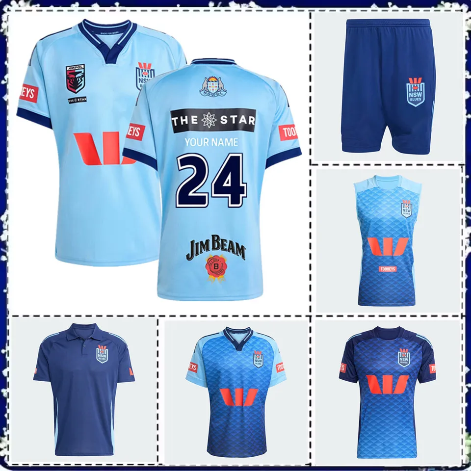 NSW BLUES STATE OF ORIGIN HOME RUGBY JERSEY size S--5XL ( Print name and number ) rugby jersey