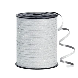 Vibrant Green Glitter Ribbon - Sparkling Ribbon for Gift Wrapping, Crafts, and Festive Decorations (Silver)
