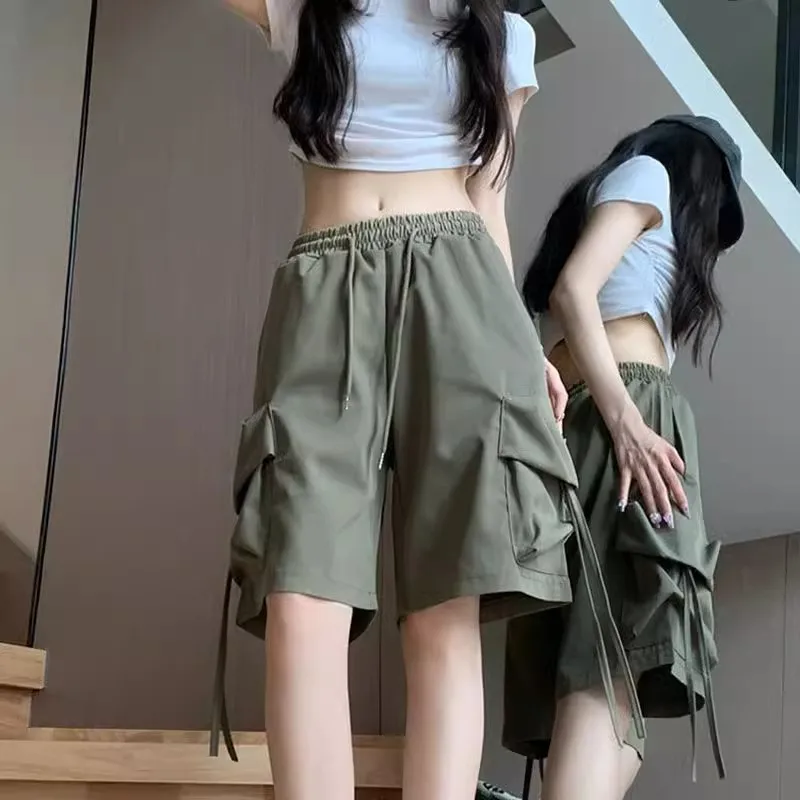 Dopne Hot Girl Workwear ort Pants Men Women Students Summer Large ket Sports Loose Casual Five-Point Pants