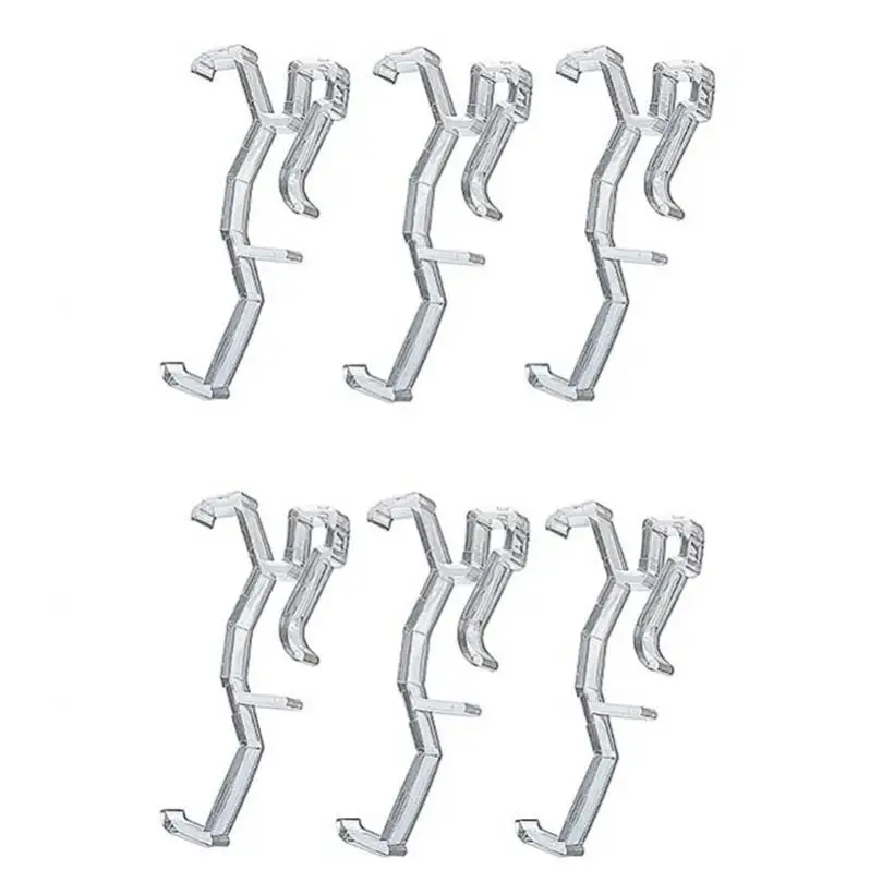 Curtain Clip 6pcs 2 Inch Curtain Hidden Clip Transparent Plastic Fixer Bracket for Blinds Patch Window Shutter Hardware