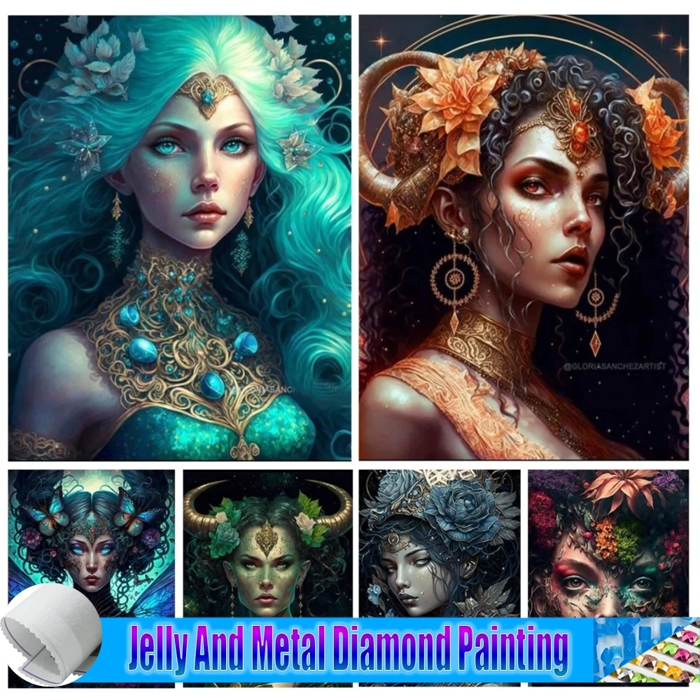 

Античная Готическая богиня Сделай Сам 5d желе и металл алмазная живопись Полный алмаз фотография вышивка Декор