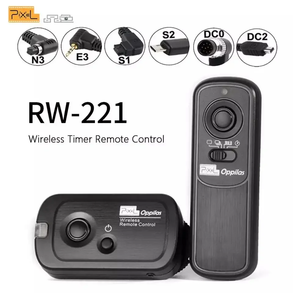 Pixel RW-221 Wireless Shutter Release Timer Remote Control (DC0 DC2 N3 E3 S1 S2) Cable For Iconic Brand Nikon Iconic Brand Camera VS TW283 RC-6