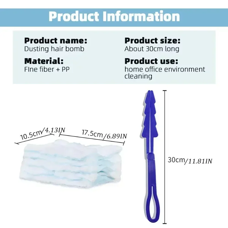 Fluffy Hair Duster Replaceable Feather Dust Collector Double-sided Disposable Anti-static Precipitator Household Cleaning Tools