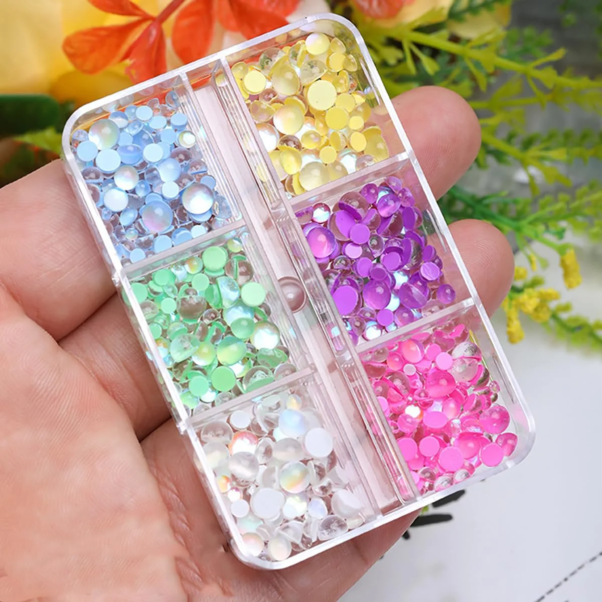1 Box Macaron Bubble 3D Glas Kristall Nail Art Charms Gemischte Größe Funkelnde Meerjungfrau Nagelperlen Bunte Flatback Maniküre Ornamente – Detail 14