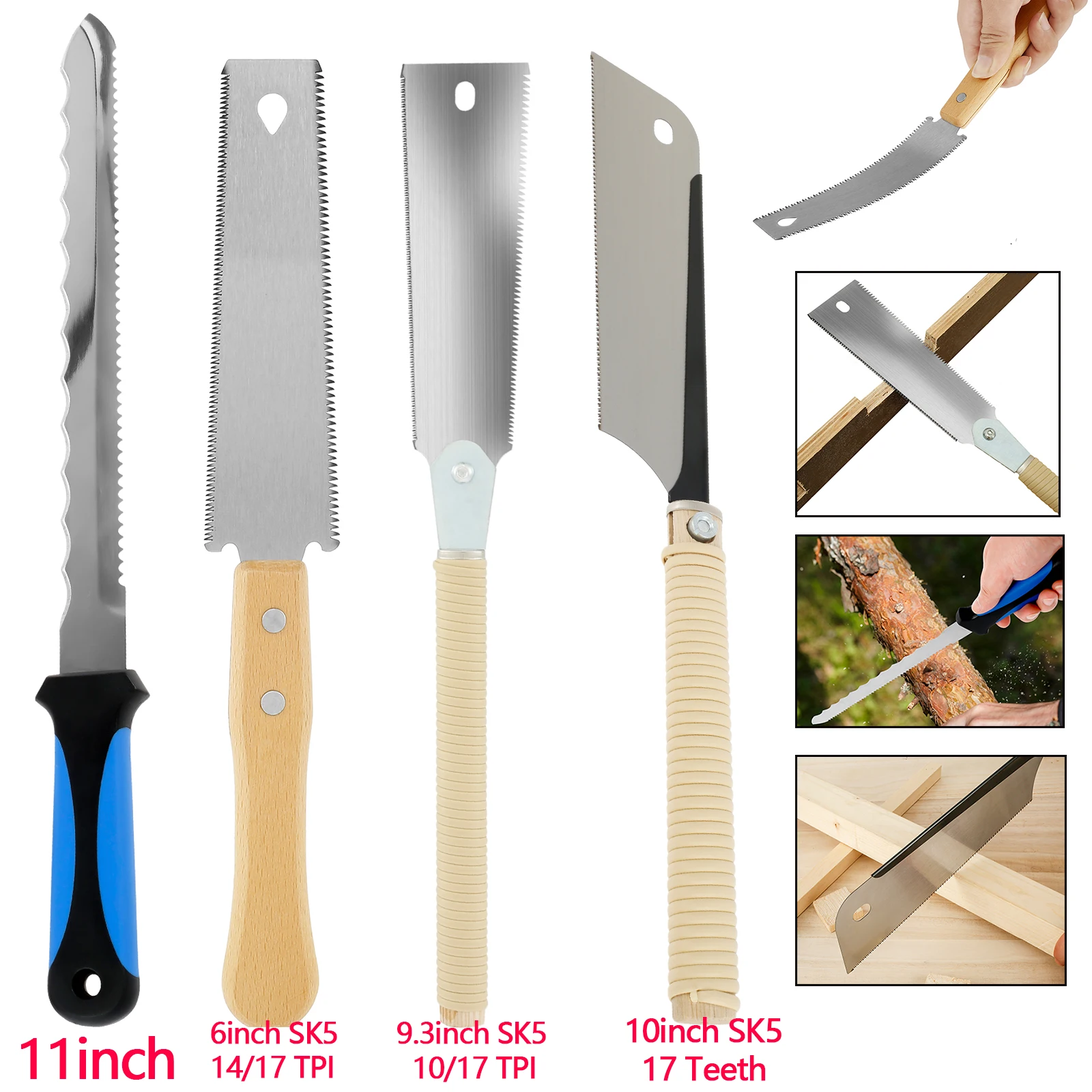 1/2Pcs Hand Saw Woodworking hacksaw Multifunction Cutting Wood Sharp Pocket Garden Prunch Saws Tree Chopper Knife Cutter Tools