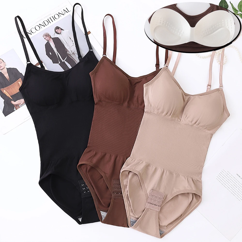 Shapewear Bodysuit For Tummy Control Women Hooks Crotch Body Shaper Stree Jumpsuit With Bras Abdomen Control_voghion.com