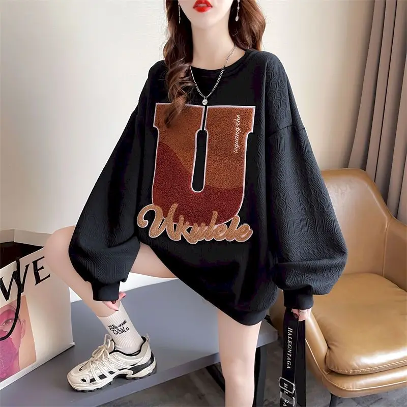 Pullover Allentati Pullover Moda Donna Jacquard Waffle Felpe Primavera Autunno Tendenza Pullover Sottile Cappotto Casual Top Y2K Vestiti