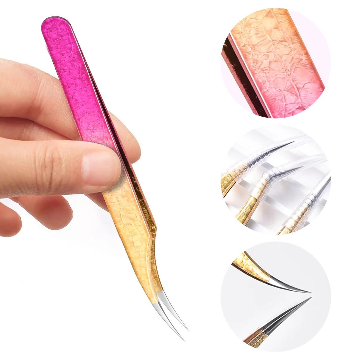 5 Eyelash tweezers Eyelash Extension Tweezers Eyelash Volume Tool Strap Pack Stainless Steel Eyelash Extension Tweezers Sharp Ey 6