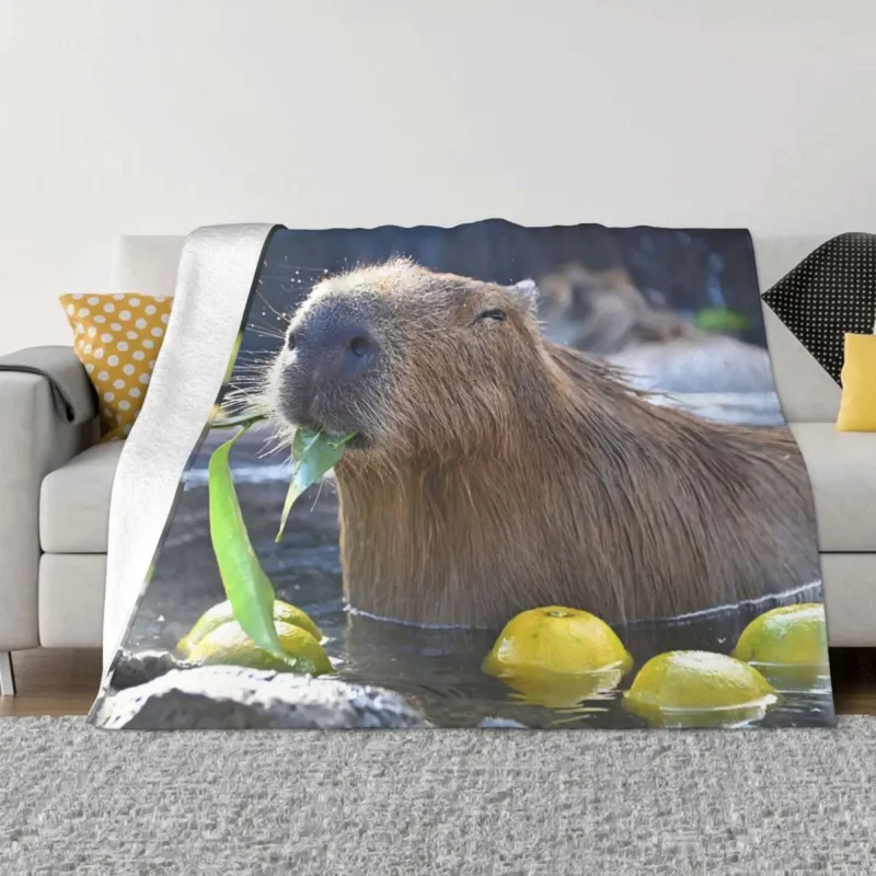 

Capybara Blankets Flannel Decoration Cute Animal Breathable Soft Throw Blankets for Bedding Couch Bedding Throws