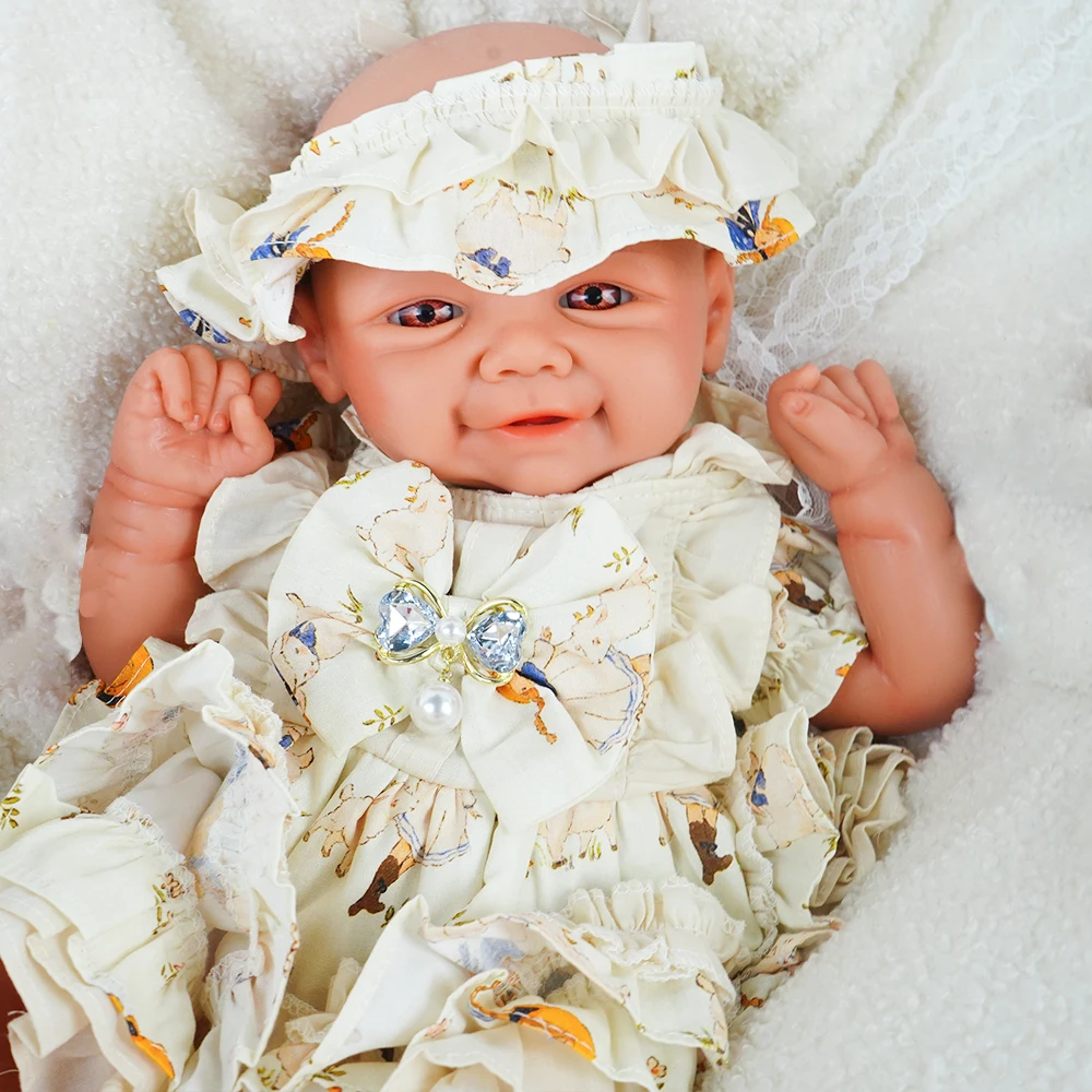 Weighted Baby Girl 18.9" Waterproof Lifelike Full Body Silicone Reborn Dolls Soft Handmade Newborn Dolls for Collector Gift reborn dolls