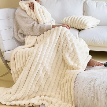 Soft Fluffy Striped Blanket 1