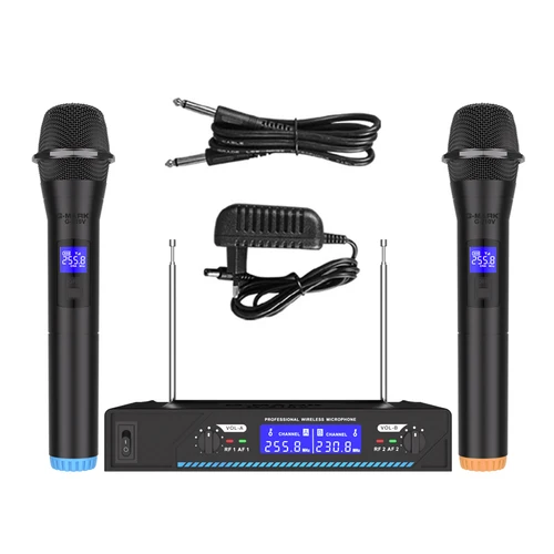 무선 마이크 G-MARK G210V 2 채널 VHF 전문 휴대용 가라오케 마이크 파티 교회 쇼 회의 2