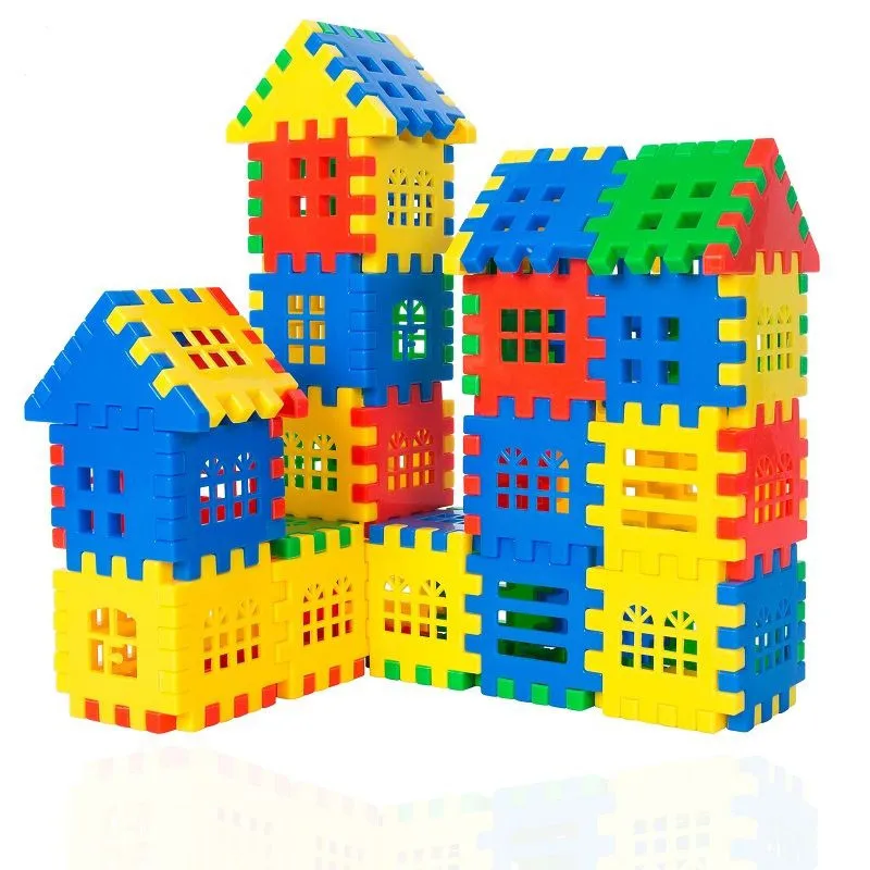 100/140Pcs Plastic Building Blocks Toy DIY Toy Large Particles Colorful Creative Assemble Bricks House Blocks Kids Education puzzle toys building blocks toys