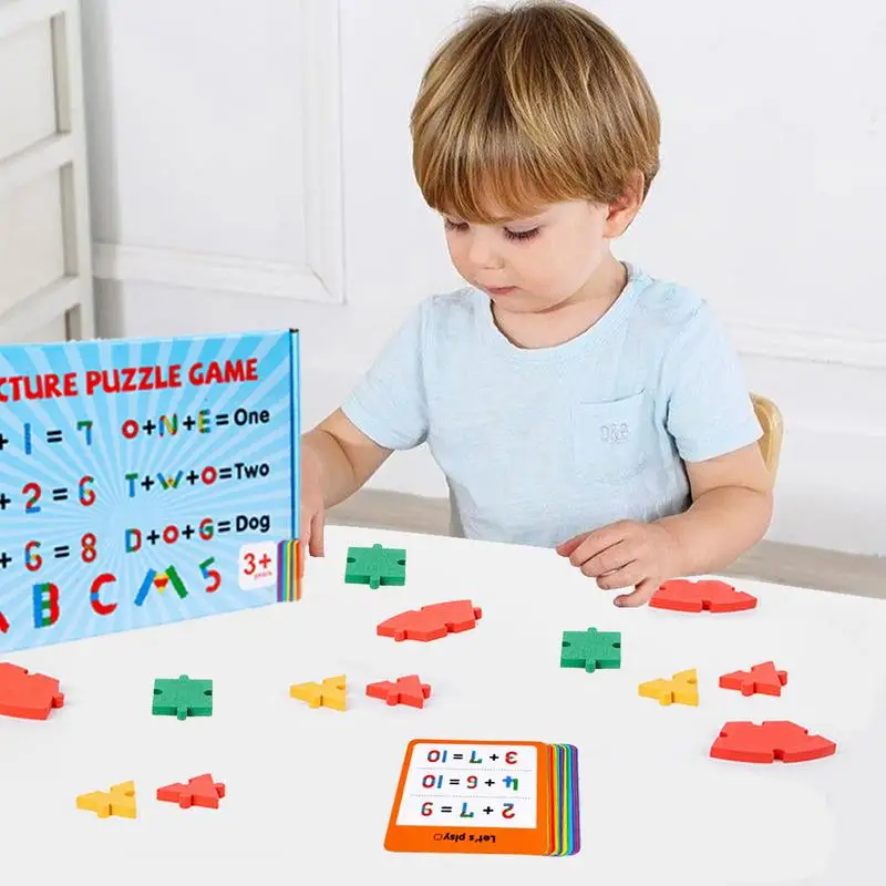 Montessori Puzzles For Preschool Montessori Educational Board Game Letter Number Shapes Maching Toy For Toddler Training Game mystery bags red montessori toys sensorial game balls geometric solids shapes exercise touch practice baby toy preschool se059