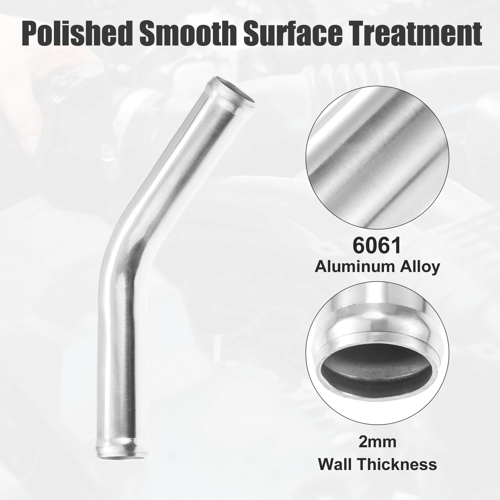 UXCELL 45도 OD 32-102mm 다리 길이 100mm 자동차 알루미늄 합금 튜브 인터쿨러 벤드 엘보 파이프 공기 흡입 조이너 튜브