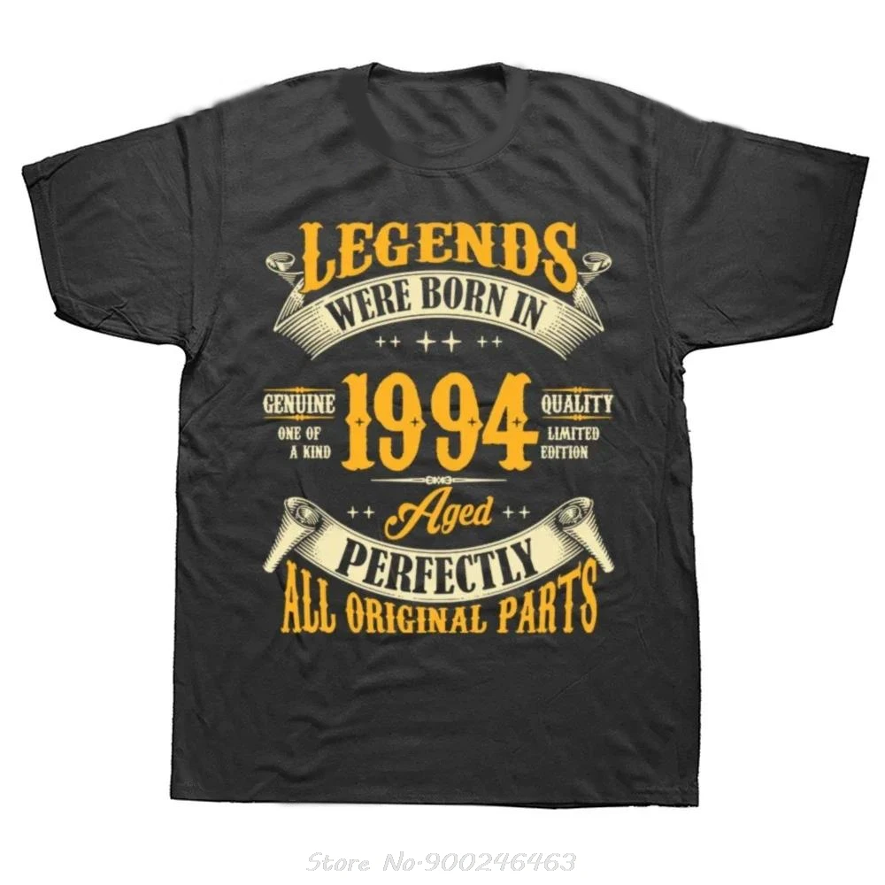 Lustiges T-Shirt zum 30. Geburtstag. Legends Were Born In 1994. Grafik-T-Shirt, Sommer-O-Ausschnitt, kurzärmelige T-Shirts, übergroßes Baumwoll-T-Shirt