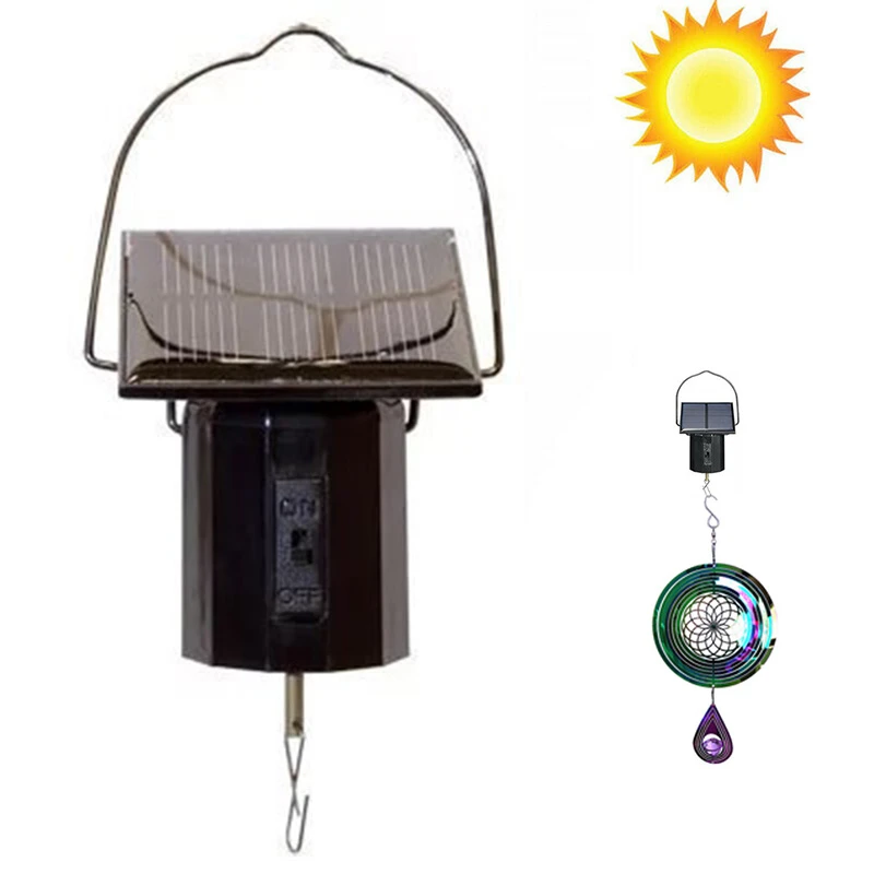 Wind Spinner Rotating Motor Solar Energy Electric Battery Powered
